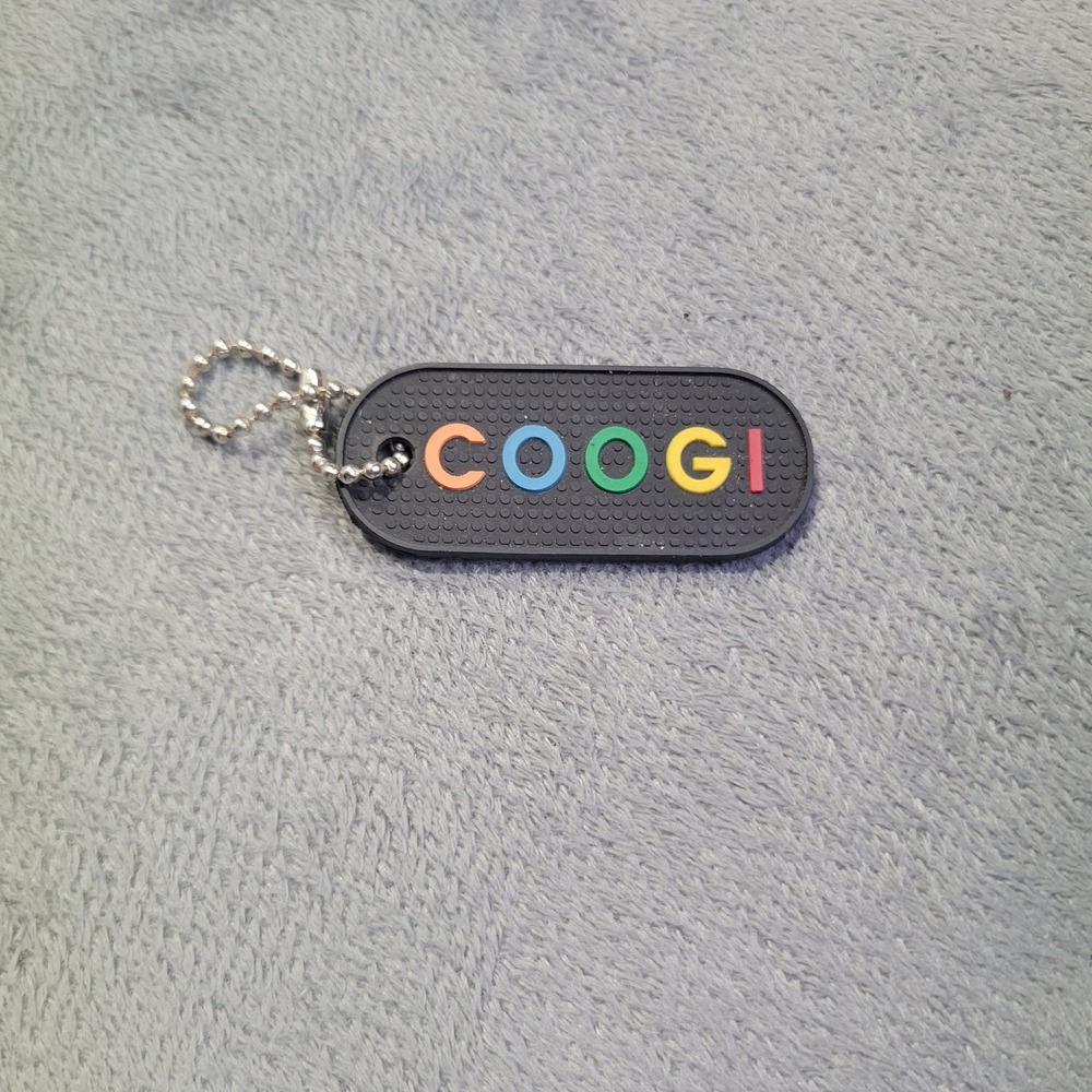 Coogi Keychain Unisex Black Multi Logo Rubber Bag Tag Accessory Retro 90s Style